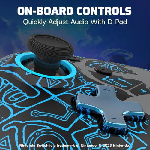 PDP Gaming GLOW Bundle Kit: REMATCH Wired Pro Controller + Travel Case, Officially Licensed for Nintendo Switch/Lite/OLED, Legend of Zelda Breath of the Wild Sheikah Shoot (Glow in the Dark) - style: Sheikah Shoot Controller + Case