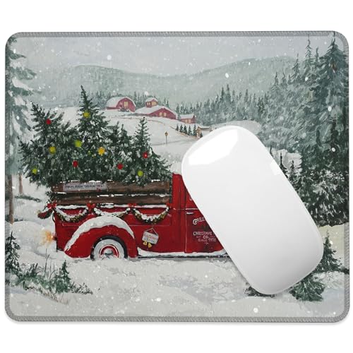 Merry Chrismas Mouse Pad Square MousePads Non-Slip Rubber Base Mouse Mat Desk Pad with Stitched Edge for Desk Computers Laptop Office, 9.5x8 Inches - color: Joyful Celebrations 03