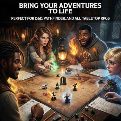 FantasyDice Foldable 1" Grid Battle Map Double Sided Dry Erase 24 x 36 Mat for Tabletop RPG Perfect for Dungeons and Dragons DND Pathfinder Call of Cthulhu Warhammer 40K Portable with PVC Zipper Bag