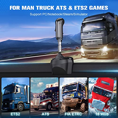aikeec USB American Truck Simulator Shifter, Gearshift Knob Fit for ATS & ETS2 Games, PC Sim Racing Shifter Compatible with Logitech G27 G29 G920 Thrustmaster TH8A Fanatec - size: ats shifter 1