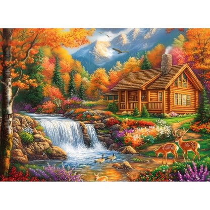 500 Pieces Puzzles for Adults,Alpine Serenity Jigsaw Puzzles,Fall Landscape Nature Puzzles 500 Pieces,Autumn Mountain Puzzle,Challenging Family Activity Great Gift Idea for Family Friends,20.5 X 15 in - style: 500P Alpine Serenity