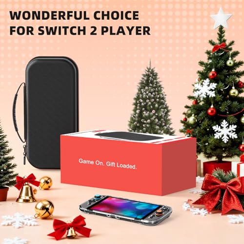 Switch 2 Accessories Bundle, 30-in-1 Kit for Nintendo Switch 2, Black | Carry Case, Controller Charger Dock, Grips for JoyCon, Steering Wheels,Wrist Band,Leg Strap, Switch 2 Console Protective Case - color: Black (30Pcs)