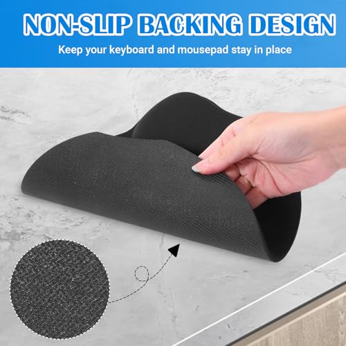 6 Pcs Mouse Pad and Keyboard Wrist Rest, Keyboard and Mouse Pad Set with Wrist Support, Ergonomic Memory Foam Wrist Rest for Computer Keyboard Office, Gaming, Computer, Laptop, Typing Comfort