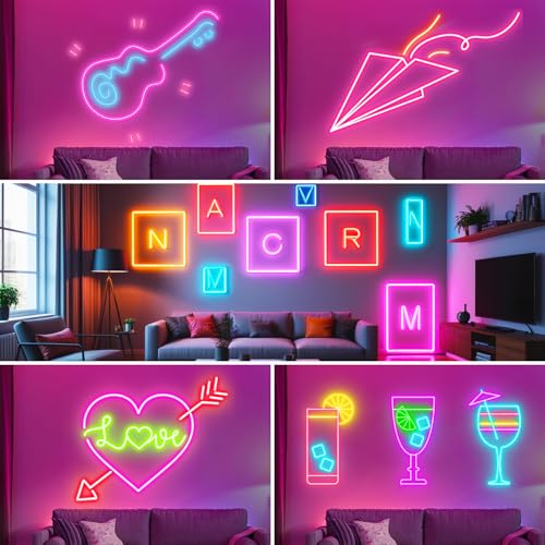 iNextStation RGB Neon LED Strip Lights 16.4FT 12V Flexible LED Rope Lights | IP65 Waterproof Color Changing Neon LED Lights Strip Multiple Modes Control with APP & Remote, Silicone LED Strip for Bedroom