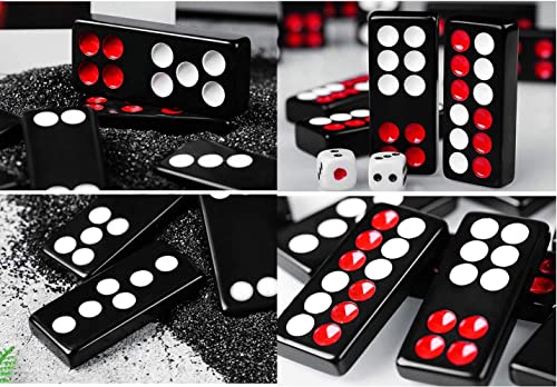 32PCS Pai Gow Tiles Game Set,Chinese Traditional Black Dominoes Pai Gow, Pai Gow Poker, Best Casino Game Party Fun Toy for Entertainemnt (16#) - size: 16#