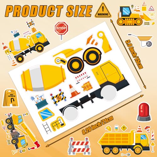 42 Sheets Create Construction Vehicles of Dreams Stickers, Make Your Own Sticker for Boys and Girls, Travel Sticker Books, Party Favors, Birthday, School and Activities Gifts for Kids Ages 3+ - style: Engineering