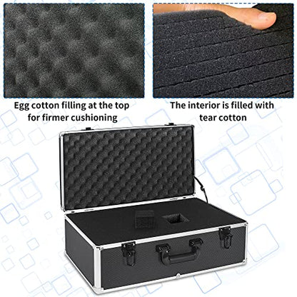 22 Inch Hard Carrying Case Ideal for Wireless Mic System Storage & Camera Gear Transportation, Aluminum Alloy Sturdy Build, Customizable Pre-Diced Foam, Black - size: Inner：21.6''X 11.6''X 7.6''