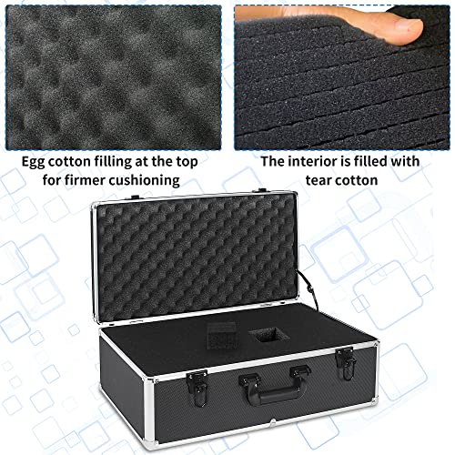 22 Inch Hard Carrying Case | Ideal for Wireless Mic System Storage & Camera Gear Transportation with Customizable Pre-Diced DIY Foam, Black - size: Inner：21.6''X 11.6''X 7.6''