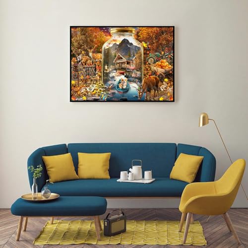 Puzzles for Adults 1000 Pieces, Jigsaw Puzzle for Adults, Fun Challenging Puzzle, Autumn Bottle Scene Puzzles Game, Interlock Perfectly No Dust, Gifts for Easter Mother’s Day - color: Bottle Scene