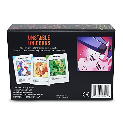 Unstable Games - Unstable Unicorns NSFW Card Game - A strategic card game and party game for adults with drinking rules available (for ages 21+) - style: NSFW Base Game
