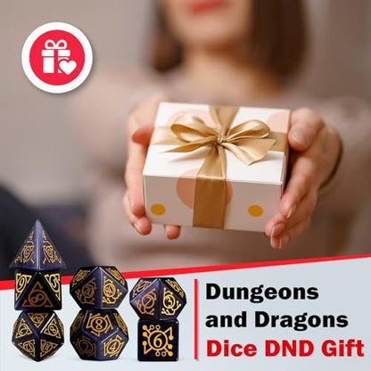 LUCKY-M Glass Polyhedral Dice Set with Case for Dungeons and Dragons, Crystal DND RPG Tabletop Games - color: Purple-ta