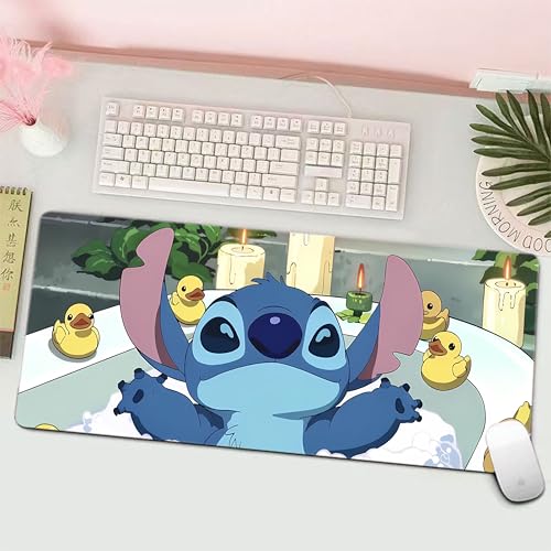 Stitch Pattern Extended Gaming Mouse Pad, 31.5 x 11.8 Inches Non-Slip Keyboard Mat with Stitched Edge for Gaming & Office (Stitch) - color: Stitch