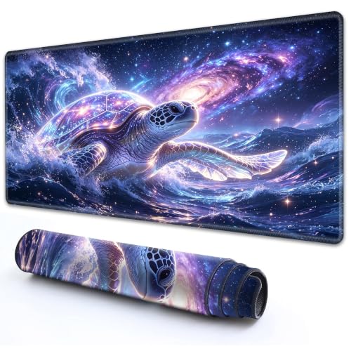 for TCG MTG Commander Playmat 24 x 14 Inch Trading Card Game Mat | Thick Non Slip Rubber Playmat With HD Fade Resistant Printing for All Card Games, Galaxy Ocean Sea Turtle - color: Galaxy Ocean Sea Turtle, size: 24" x 14"