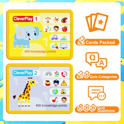 Educational Toys for Kids 3-7 Years Old, Interactive Quiz Battle Game with 800 Questions, 2-Player Learning Toy, Montessori Brain Training, Autism Sensory Speech Therapy Gift for Toddler Boys Girls