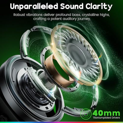WESEARY Wireless Gaming Headset for PC, PS5, PS4, Switch & Mac, Dual-Mode 2.4GHz & Bluetooth Gaming Headphones with Microphone, Ultra-Low Latency, 3D Stereo Sound, Up to 45H Battery