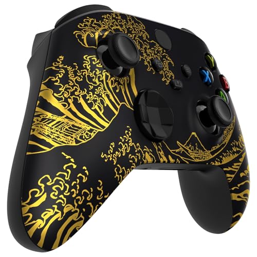 Stealth Controllers Wireless Controller for Xbox Series S, Xbox Series X, Xbox One - Soft Touch Feel - Custom Series S/X Controller (Black/Gold Waves) - color: Black/Gold Waves
