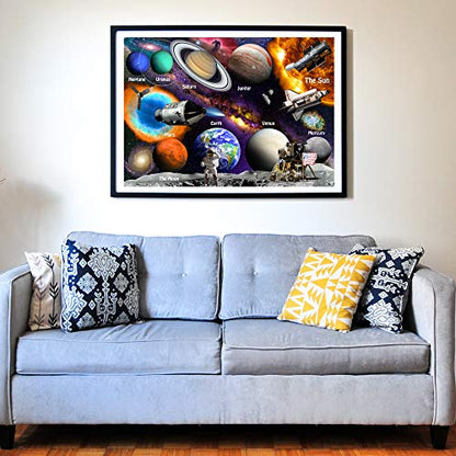 Think2Master Solar System & Space Exploration 1000 Pieces Jigsaw Puzzle for 13+, Seniors, Adults & Families. Great Gift for stimulating Learning About Astronomy. Size: 19” X 27” - style: Solar System & Space Exploration