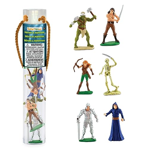 Safari Ltd. Heroes and Monsters Designer TOOB - 6 Mini Fantasy Figurines - Fantasy Toy Set for Boys, Girls, and Kids Ages 3+