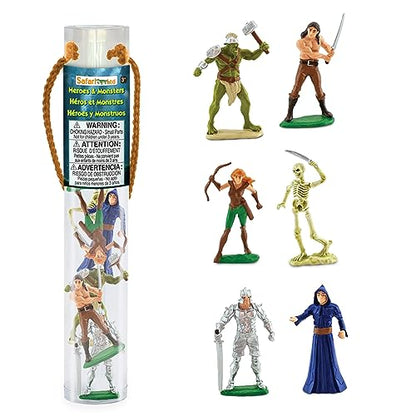 Safari Ltd. Heroes and Monsters Designer TOOB - 6 Mini Fantasy Figurines - Fantasy Toy Set for Boys, Girls, and Kids Ages 3+