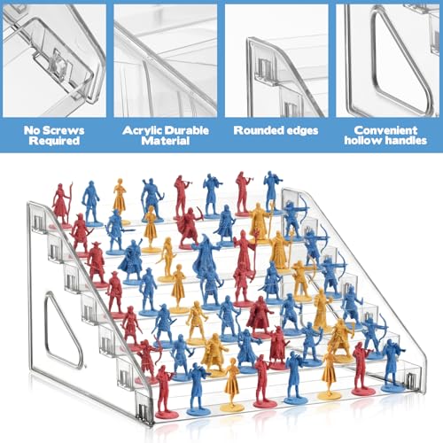7-Tier Miniatures Storage Case Clear Acrylic Storage and Miniature Display Case Sturdy Miniature Storage Carrying Figure Case Miniatures Display Holder Compatible with D&D, 40k and More(Case Only)
