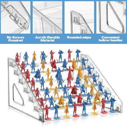 7-Tier Miniatures Storage Case Clear Acrylic Storage and Miniature Display Case Sturdy Miniature Storage Carrying Figure Case Miniatures Display Holder Compatible with D&D, 40k and More(Case Only)