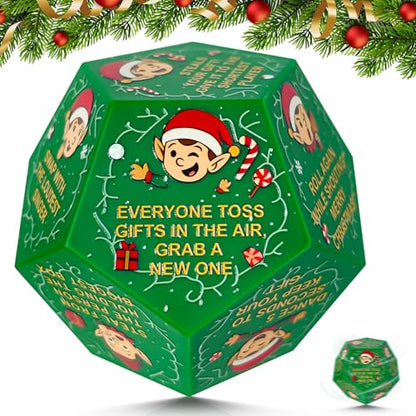 kykake 2026 Santa Swap Gift Exchange Dice,Exchange Gifts,Christmas Stocking Stuffers for Teen Men Women, Anniversary Birthday Gifts for Men Women, Large Dice Party Gifts for Xmas - color: Green-a