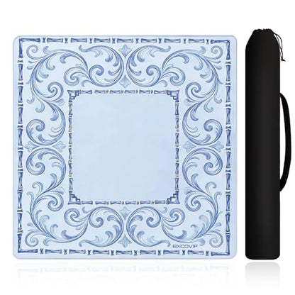 excovip Blue Mahjong Mat for Table, 31.5" x 31.5" Non-Slip Noise Reduction Mahjong Mat for Gifts, Mahjong, Poker, Board Games, Dominoe 1075 - color: 31.5x31.5inch-light Blue