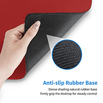 Red Mouse Pad Extended Large Gaming Mousepad XL Big Long Oversized Desk Mat Stitched Edges 31.5 X 11.8 Inch for Home Office - color: Black10