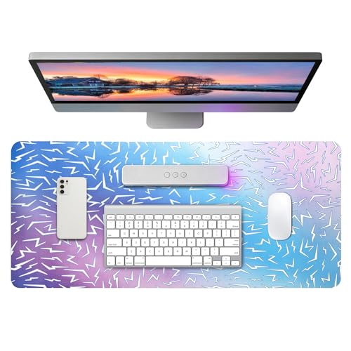 Large Padded Desk Mat, Waterproof PU Leather, Ombre Gradient | Stylish Korean print, smooth grip rubber base, anti-curl edges, soft, flexible and portable for gaming & office use