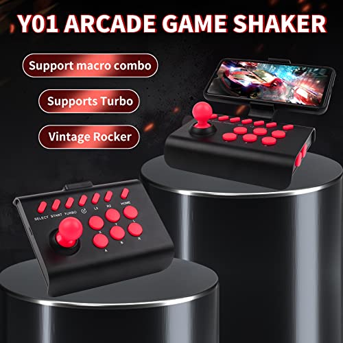 RALAN Mini Arcade Fight Stick, Street Fighter Arcade Game Fighting Joystick with Turbo & Macro Functions Compatible with PS3/PS4/ Nintendo Switch/PC Windows/Steam