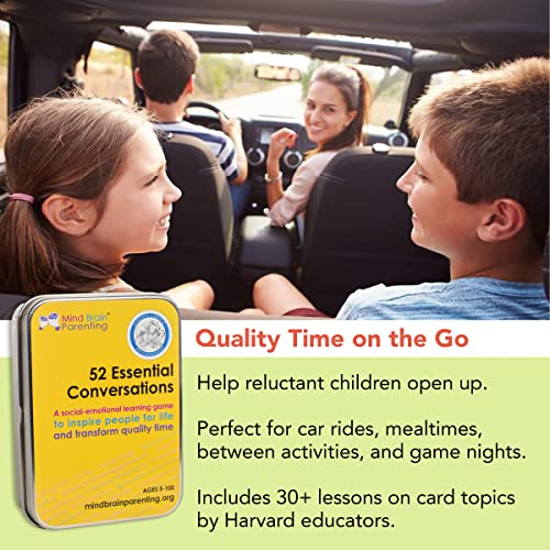 Mind Brain Emotion 52 Essential Conversations for Home, Therapy, Speech, School Classroom - Conversation Cards for Kids, Family, Teacher & Counselor to Build Growth Mindset & Communication Skills - style: Conversation Skills