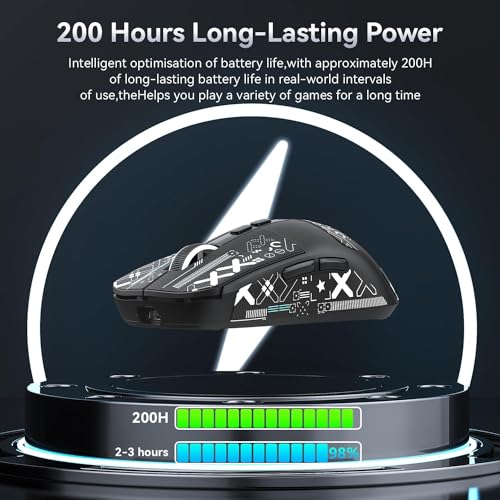 MAMBASNAKE Attack Shark X6 Wireless Gaming Mouse,RGB Magnetic Charging Dock,49g Ultralight X3 Upgrade,Tri-Mode 2.4GHz/BT5.2/USB-C,PAW3395 Sensor 26KDPI,G502 Programmable Mice for Win/Mac - Black&Tape - color: Black&Tape