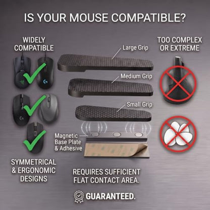 Universal Pinky Finger Rest for Flat-Sided Gaming Mice Ergonomic Grip Mod for Comfort, Aim Stability & Fatigue Relief Adhesive-Free ABS Polymer