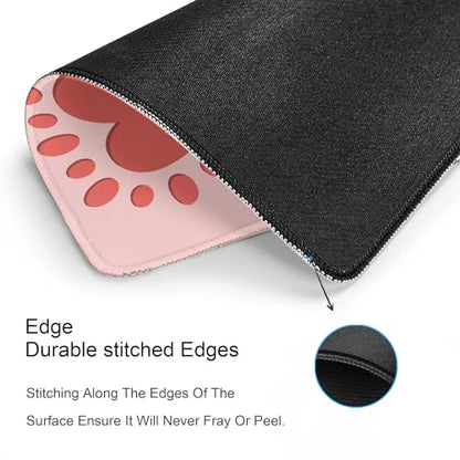 Cute Cat Paws Square Mouse Pad,Pink Cat Paws Mouse Pads for Wireless Mouse Desk Accessories,10"X8" Travel Mousepad with Non-Slip Rubber Base, Stitched Edge Mouse Pads for Desk,Computers,Laptop,Office - color: S-5