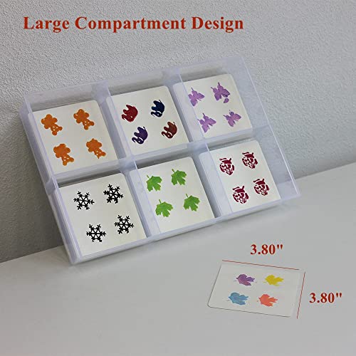 2 Pack Fixed 6 Grids Clear Plastic Organizer Sorting Tray with Large Compartment, Transparent Storage Divider Box Container Case for Hardware, Craft, Sewing Kit, Office Supplies, Small Parts - size: Fixed 6 Grids