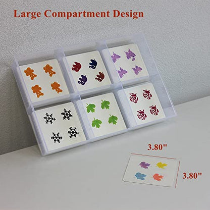 2 Pack Fixed 6 Grids Clear Plastic Organizer Sorting Tray with Large Compartment, Transparent Storage Divider Box Container Case for Hardware, Craft, Sewing Kit, Office Supplies, Small Parts - size: Fixed 6 Grids