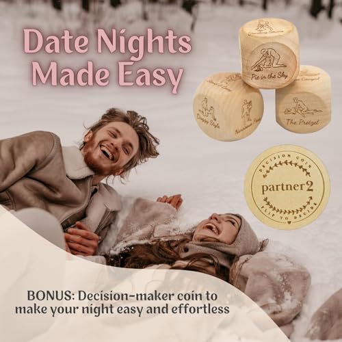 Date Night Dice Sex Game Love Set - 6 Sex Positions Dice, Decision Coin, Board & Carry Bag - Adult Sex Toys & Games for Couples, Bachelorette Party Favors, Bridal Shower Gifts Couples Gift for Him Her - style: Love Set