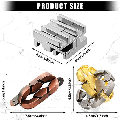 Skylety Brain Teaser Metal Puzzle Toys 3D Unfasten Interlocking Puzzle for Adults Teens Gifts(Stylish)