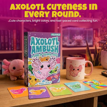 AQUARIUS Axolotl Ambush Card Game - Great Family Fun - Ages 6+ - Officially Licensed for Fun - Axolotl Card Game - Merchandise & Collectibles