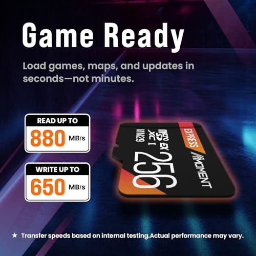 MMOMENT MM29 256GB Micro SD Express Card for Nintendo Switch 2, Micro SD Card, EX450, PCIe gen3x1, Up to 880MB/s Read and 650MB/s Write, Gaming Memory Card - size: 256GB