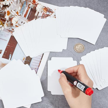 CRASPIRE 60Pcs Plastic Card Separators White Trading Card Dividers 3.7" x 2.8" Frosted Sorting Paper Storage Boxes Standard Organizer Deck Tray Divider with Tab for Trading Baseball Playing - style: White 60Pcs