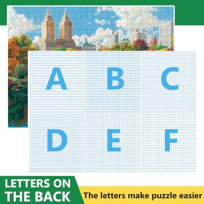 500 Piece Jigsaw Puzzles for Adults Seniors, NY Central Park Nature Puzzle | Lake Sence Bow Bridge Puzzle with Letters on Back,Interlock Perfectly Frameable,Challenging Family Game Great Gifts,20.5x15in - color: Lake View
