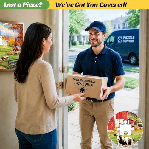 300 Piece Puzzles Jigsaw Puzzles 300 Pieces for Adults Farm Cow Puzzles for Kids Ages 8-10 Adult Puzzle Challenge Game Gift Toy for Puzzle Enthusiasts Home Decor Gift Toy 20.5x15IN - style: Farm Cow