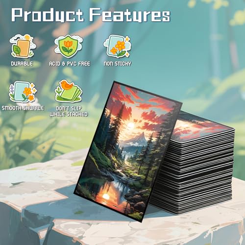 MTG Card Sleeves - Taiga(Red Green) - Fantasy Dual Lands Series - Ultra Clear Front & Matte Finish Back, 100 Count Standard Size TCG Art Sleeves for Magic The Gathering - color: Taiga(red Green)