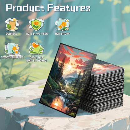 MTG Card Sleeves - Taiga(Red Green) - Fantasy Dual Lands Series - Ultra Clear Front & Matte Finish Back, 100 Count Standard Size TCG Art Sleeves for Magic The Gathering - color: Taiga(red Green)