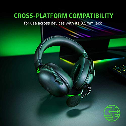 Razer BlackShark V2 X Gaming Headset: 7.1 Surround Sound - 50mm Drivers - Memory Foam Cushion - For PC, PS4, PS5, Switch - 3.5mm Audio Jack - Black | 7.1 Surround Sound, 50mm Drivers, Cardioid Mic, Lightweight, Memory Foam, Noise Isolating Earcups, for PC