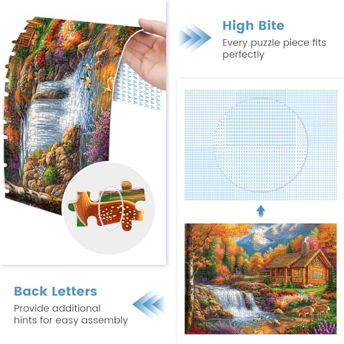 500 Pieces Puzzles for Adults,Alpine Serenity Jigsaw Puzzles,Fall Landscape Nature Puzzles 500 Pieces,Autumn Mountain Puzzle,Challenging Family Activity Great Gift Idea for Family Friends,20.5 X 15 in - style: 500P Alpine Serenity