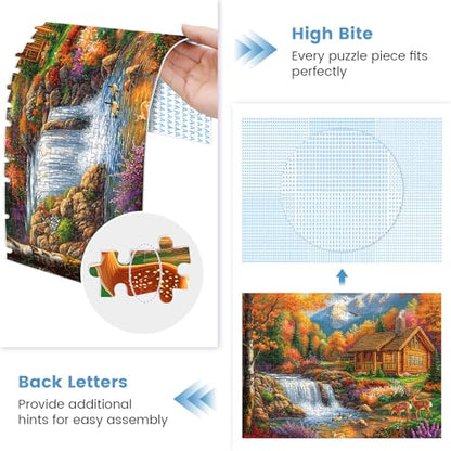 500 Pieces Puzzles for Adults,Alpine Serenity Jigsaw Puzzles,Fall Landscape Nature Puzzles 500 Pieces,Autumn Mountain Puzzle,Challenging Family Activity Great Gift Idea for Family Friends,20.5 X 15 in - style: 500P Alpine Serenity