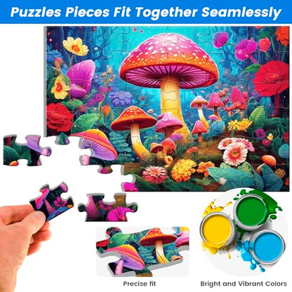 36 Large Piece Puzzles for Seniors 6 Pack,Dementia Puzzles Turtle Dog Bird Mushroom Beach Lake Jigsaw Puzzle Dementia Alzheimer's Products and Activities for Seniors Elderly Adult - style: 36 Large Pieces
