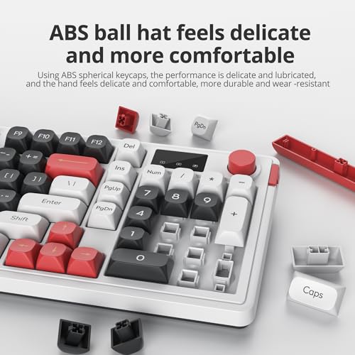 RGB Mechanical Feel Membrane Wireless Keyboard, Wired/Bluetooth/2.4G Silent ABS Ball Cap Gasket Structure Gaming Office Keyboard for PC/Mac/Win (98 Black) - color: 98 Black